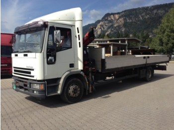 Camion plateau Iveco Eurocargo 130E23 R/P Kran FASSI F95A22: photos 1