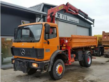 Camion benne Mercedes Benz SK 1729 4x4 tipper + crane: photos 1