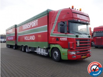 Camion fourgon Scania 124 420 Topline 6x2 Walking floor combi, NL Truc: photos 1