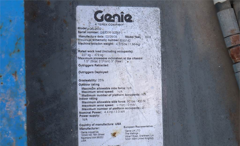 Nacelle ciseaux Genie GS2632 Electric, Working Height 10m, 227kg Capacit: photos 7