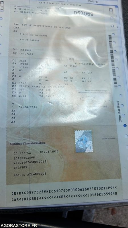 Minibus IRISBUS AXER N°053059
