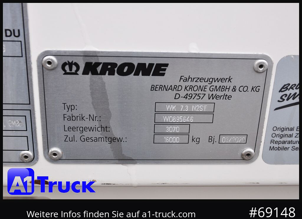 Carrosserie fourgon KRONE BDF 7,45 Koffer 2670mm innen, Portaltür 4 x vorhanden