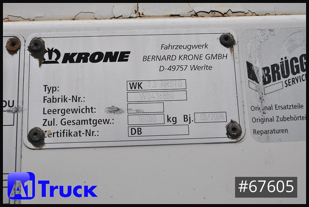 Carrosserie fourgon KRONE WB BDF 7,45 Koffer, Klapptische,  2800 mm innen