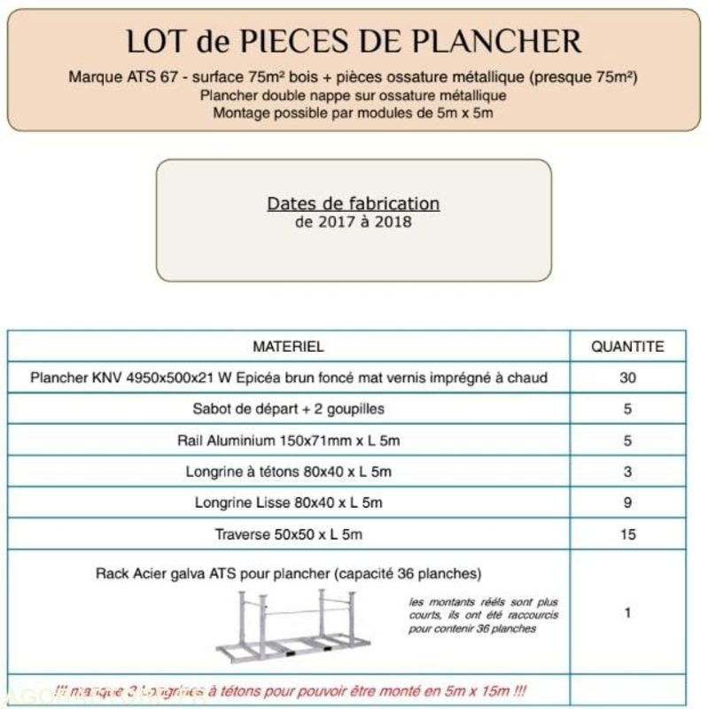 Conteneur comme habitat Plancher en Epicea 75 m2