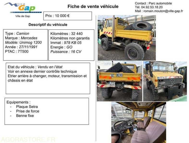 Camion CAMION MERCEDES UNIMOG 1200
