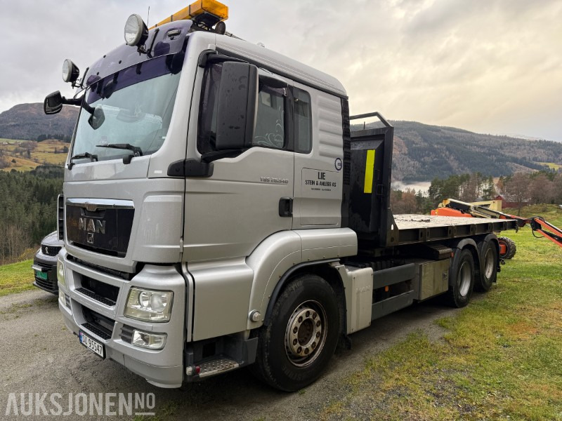Camion ampliroll 2010 MAN TGS 28.540 krokbil / krokløftbil - maskinflak + krokkasse