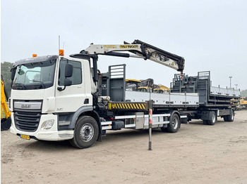 Camion ampliroll DAF CF400 + 17m Palfinger Crane / kran + Trailer
