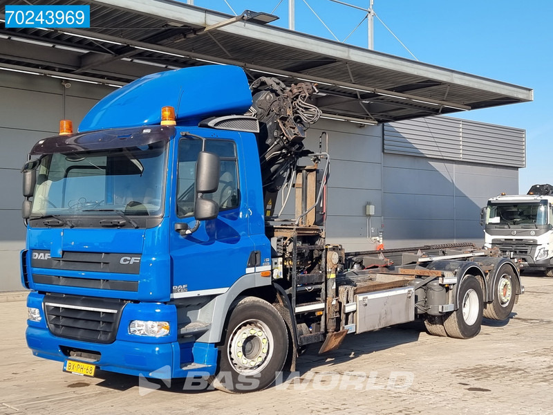 Camion ampliroll DAF CF85.410 6X2 NL-Truck Hiab 244 EP-3 Hipro Kran TRC-28S Lift+Lenkachse