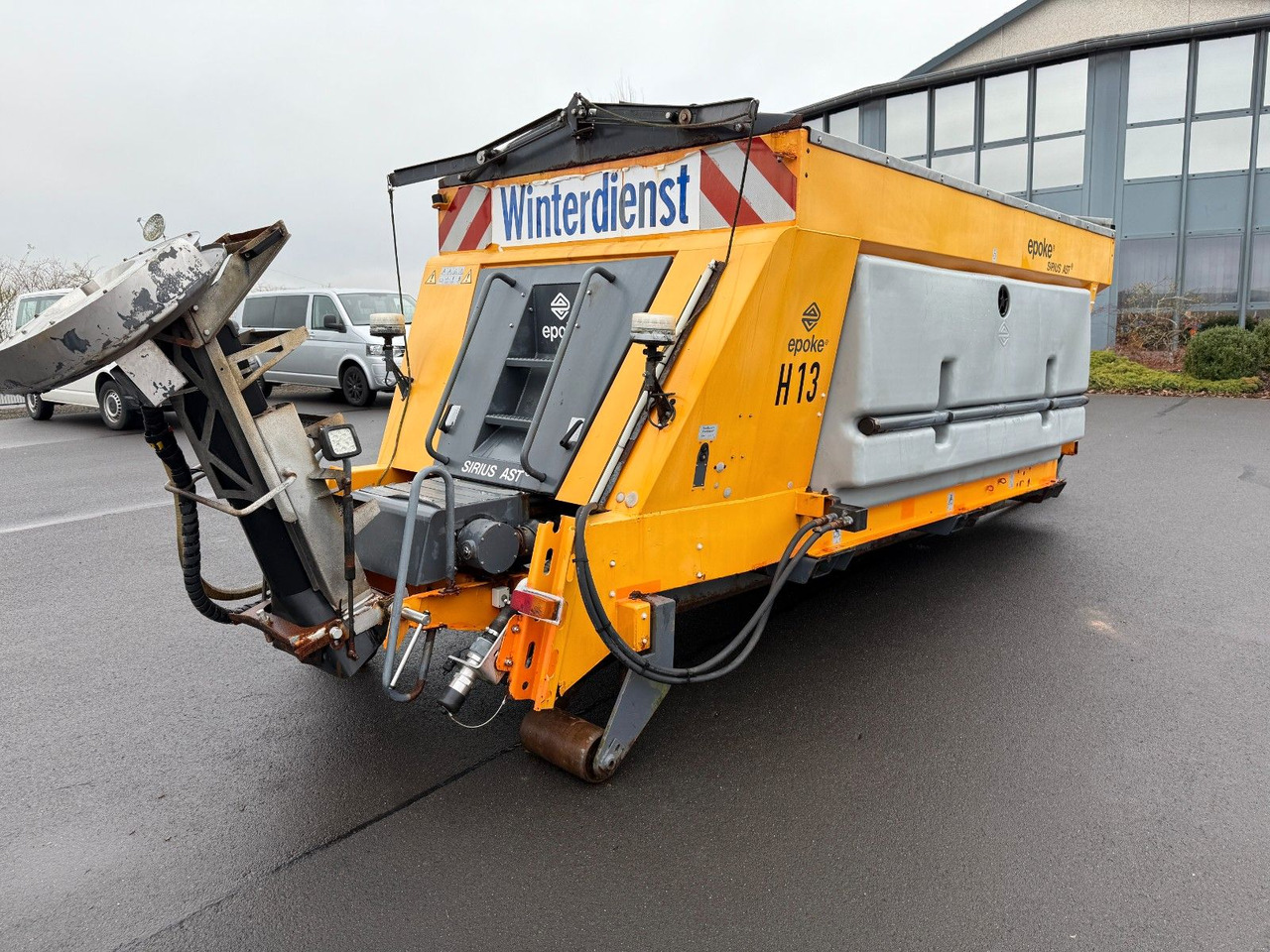 Camion ampliroll Epoke Salzstreuer Winterdienst Bandstreuer