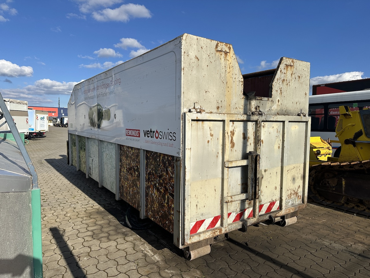 Camion ampliroll Glas Kran Mulde   Palfinger PK 16502   Funk