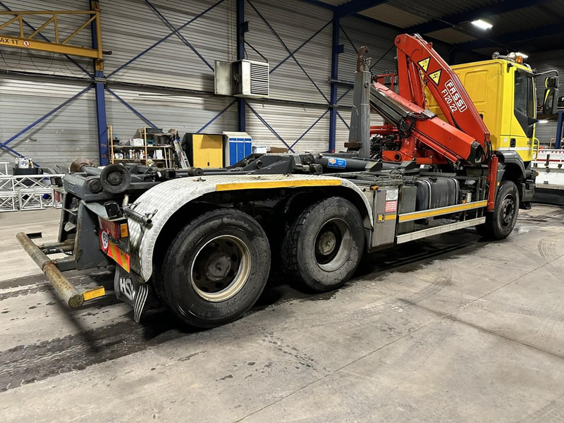 Camion ampliroll Iveco TRAKKER 350 6x4 HOOKLIFT + CRANE FASSI F120.22 (5/6 F) - *342.000km* - STEEL SPRING / BIG AXLES - AS TRONIC AUTOMATIC GEARBOX