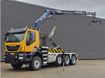 Camion ampliroll Iveco TRAKKER 380 8X6 / EURO 6 / CRANE + HOOKLIFT