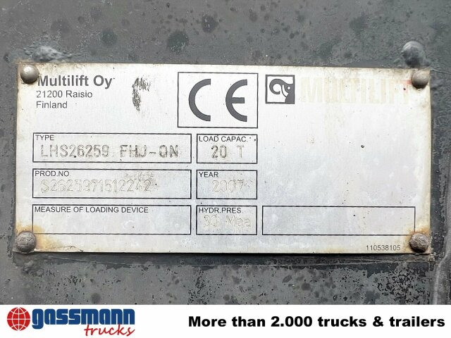 Camion ampliroll MAN TGA 26.440 6X2-2 BL, Liftachse