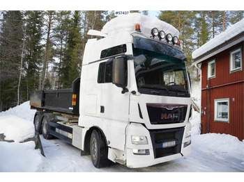 Camion ampliroll MAN TGX26.480 6x2 Hook truck with flat bed
