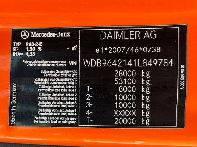 Camion ampliroll Mercedes-Benz 2651 Arocs MEILLER RK2060 Abroller 6x4