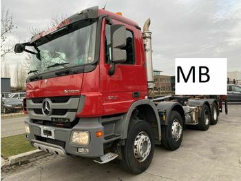 Camion ampliroll Mercedes-Benz Actros 3241 8X4 FULL STEEL MET HIAB HOOKLIFT