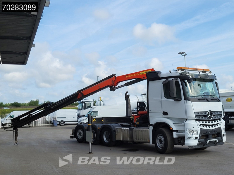 Camion ampliroll Mercedes-Benz Arocs 3245 Actros 8X4 Palfinger PK22002 EH Crane 17tons hooklift Big-Axle Lift+Lenkachse Navi Euro 6
