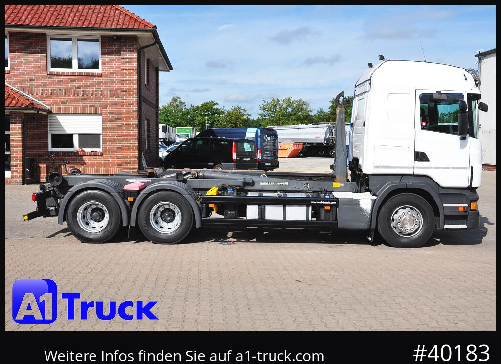 Camion ampliroll SCANIA R500, V8,, Meiller, Liftachse,