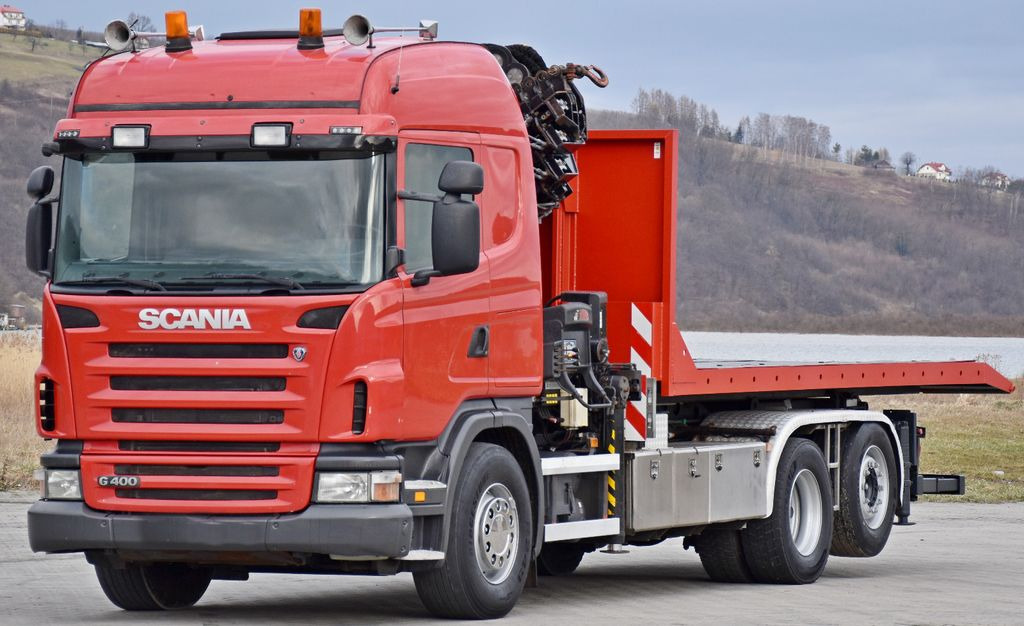 Camion ampliroll Scania G 400 * Abschleppwagen 6,40m* KRAN + FUNK * TOP