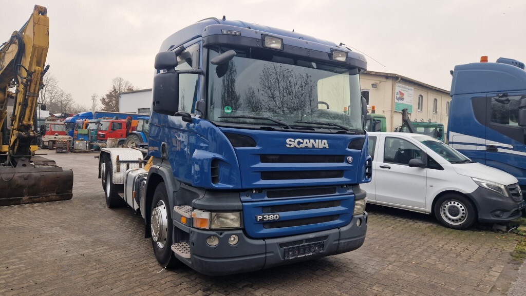 Camion ampliroll Scania P380 VDL Haken  Lenk-Liftachse