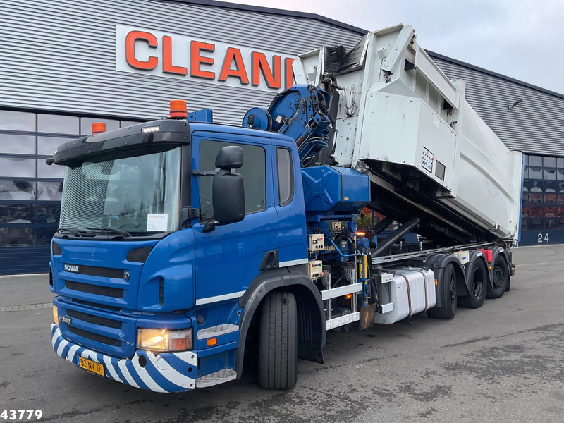 Camion ampliroll Scania P 360 8x2 Hiab 21 Tonmeter laadkraan