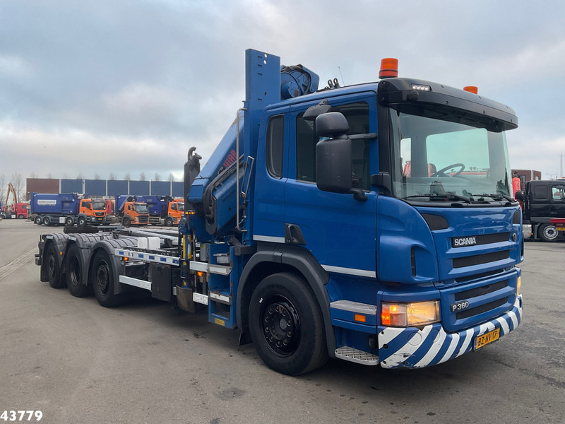 Camion ampliroll Scania P 360 8x2 Hiab 21 Tonmeter laadkraan