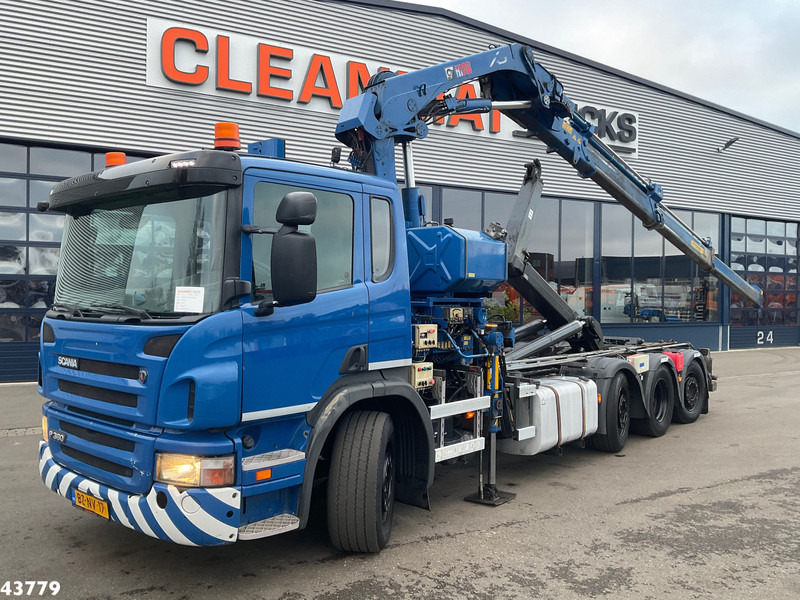 Camion ampliroll Scania P 360 8x2 Hiab 21 Tonmeter laadkraan