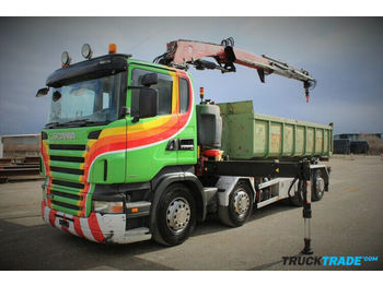 Camion ampliroll Scania R420LB 8x2*6 Kette mit Kran
