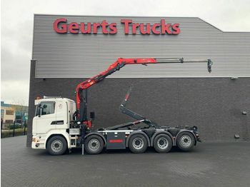 Camion ampliroll Scania R450 10X4 HAAKARMSYTEEM+ PALFINGER KRAAN/KRAN/CR