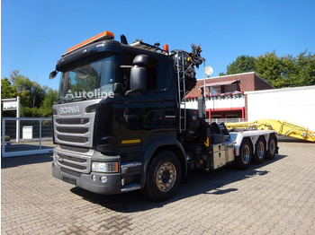 Camion ampliroll Scania R490 - Hook lift truck + crane 8x4