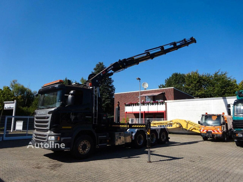 Camion ampliroll Scania R490 - Hook lift truck + crane 8x4