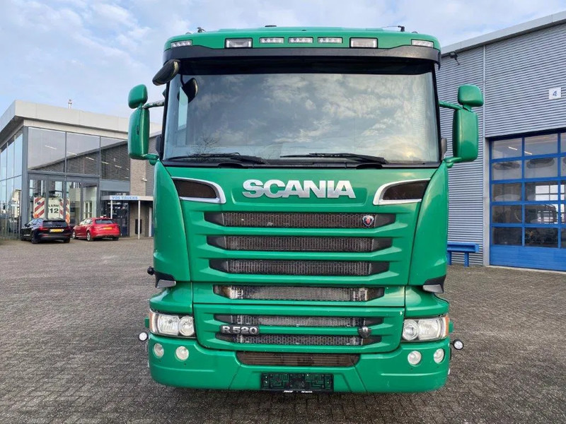 Camion ampliroll Scania R520 V8 / 8X4 / BIG AXLE / AJK HOOKLIFT 30TON / LIFT+LENKACHSE / NAVI / LEATHER / FULL-AIR / AUTOMATIC / EURO-6 / 2015