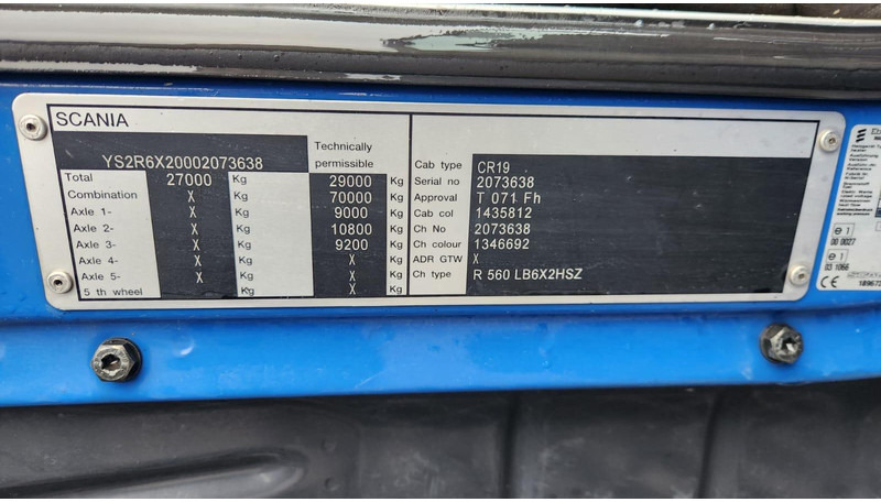 Camion ampliroll Scania R560 LB6X2HSZ - FULL STEEL