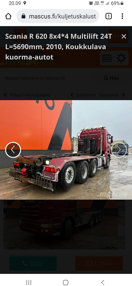 Camion ampliroll Scania R620, 2010, Lahti