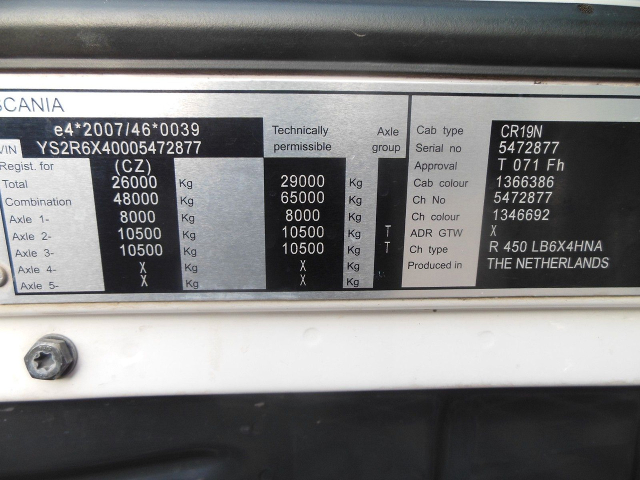 Camion ampliroll Scania R 450, 6X4, RETARDER, PALFINGER T20