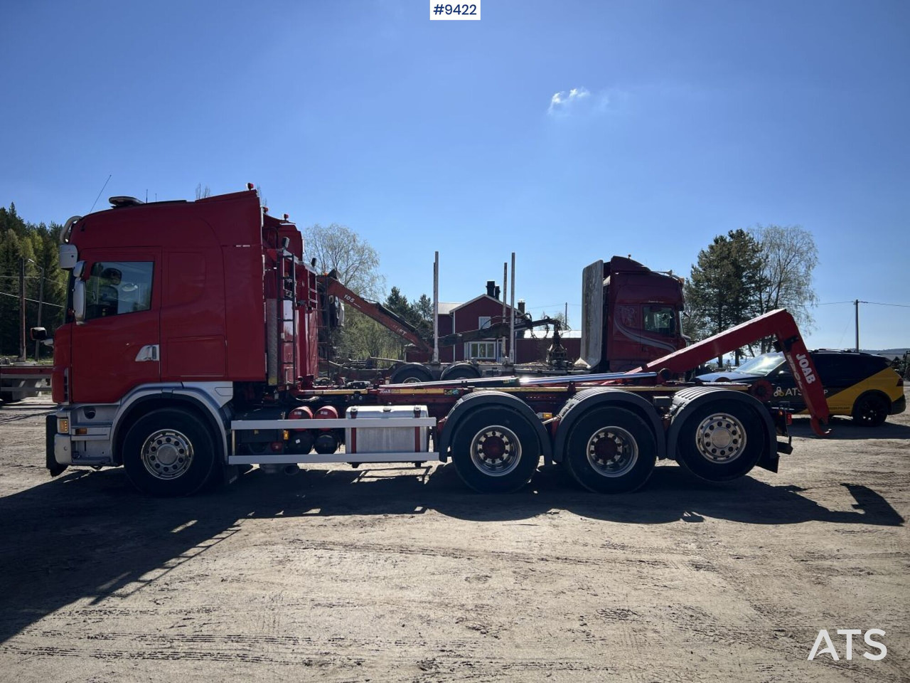 Camion ampliroll Tridem Hooklift Truck Scania G490 with plow brackets