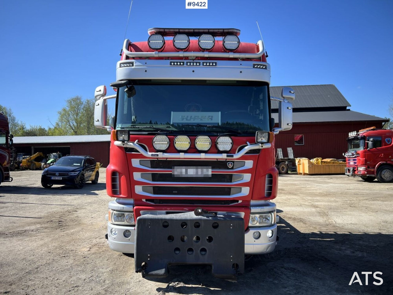 Camion ampliroll Tridem Hooklift Truck Scania G490 with plow brackets