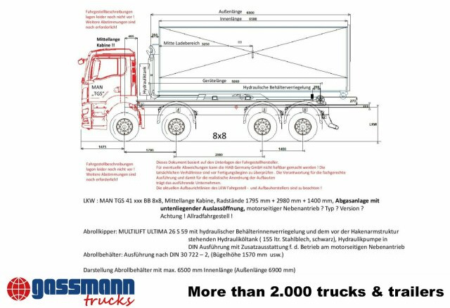 Camion ampliroll Ultima 26S59 Abrollanlage, Funk