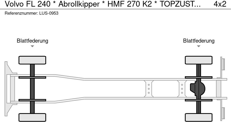 Camion ampliroll Volvo FL 240 * Abrollkipper * HMF 270 K2 * TOPZUSTAND