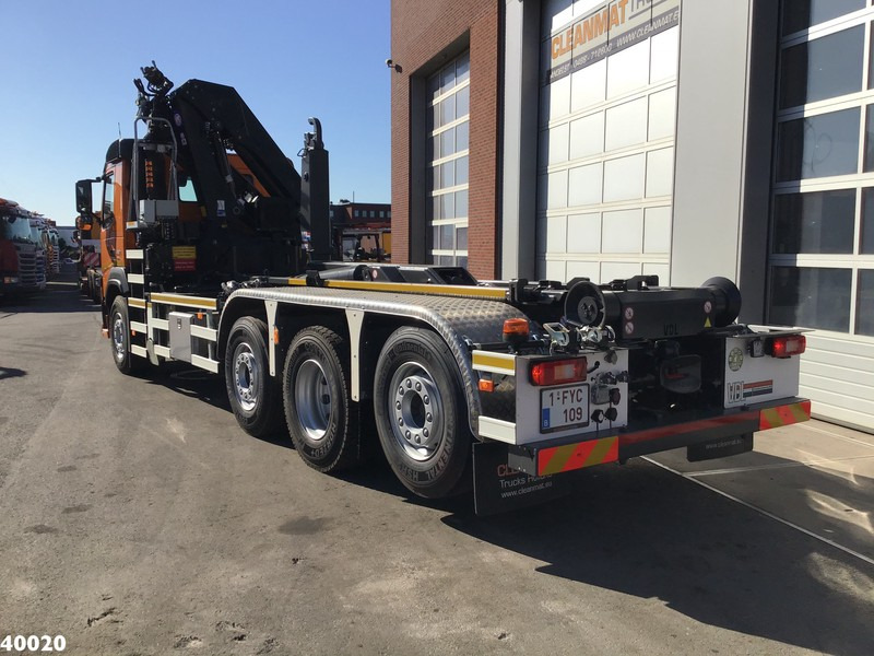 Camion ampliroll Volvo FM 420 8x2 HMF 28 ton/meter laadkraan Welvaarts weighing system