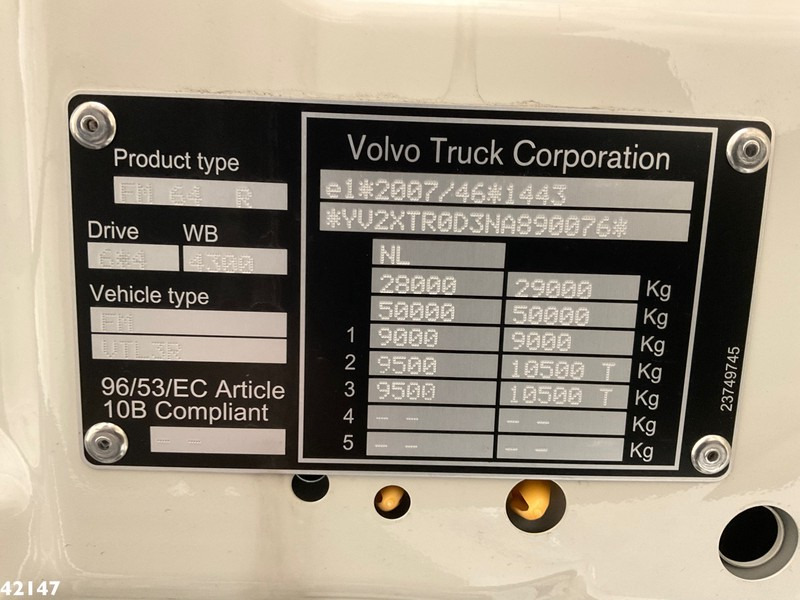 Camion ampliroll Volvo FM 430 6x4 VDL 21 ton's haakarmsysteem + Hefbare achteras