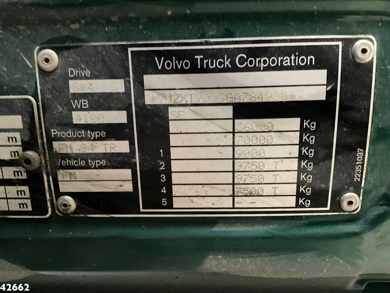 Camion ampliroll Volvo FM 460 8x4 TRIDEM Euro 6 32 Tonmeter laadkraan