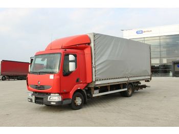 Camion bâche Renault MIDLUM 180DCI,HYDRAULIC LIFT