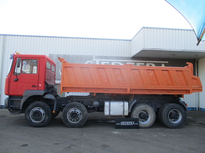 Camion benne MAN 35.414 , 8x4 , ZF Manual , EURO 3 , 3 way tipper , Spring suspension