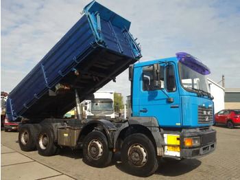 Camion benne MAN 41-414 MEILLER KIPPER 8X4,MANUAL POMP