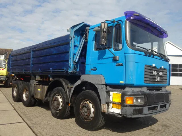 Camion benne MAN 41-414 MEILLER KIPPER 8X4,MANUAL POMP