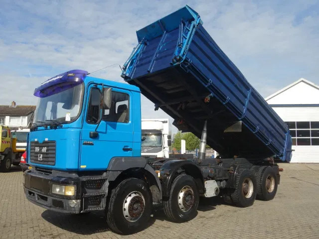 Camion benne MAN 41-414 MEILLER KIPPER 8X4,MANUAL POMP