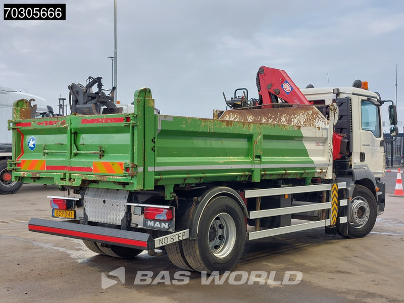 Camion benne MAN TGM 18.290 4X2 HMF1035-K2 Crane Kran 6m3 3-side tipper Automatic Euro 5