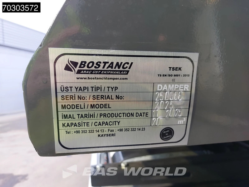 Camion benne MAN TGS 33.480 6X4 NEW! 20m3 Tipper Steelsuspension Big-Axle Automatic Euro 6