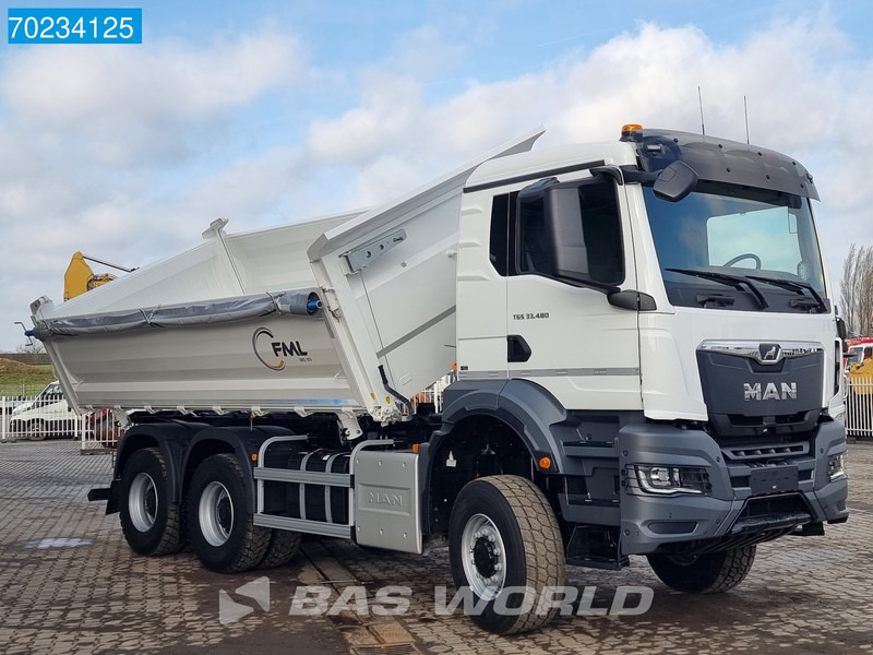 Camion benne MAN TGS 33.480 6X6 12m3 Drei-seiten tipper SteelSuspension Euro 6